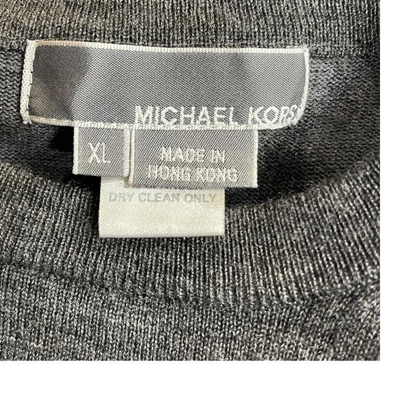 Michael Kors Men’s XL Charcoal Gray Wool Blend Crew Neck Pullover Sweater - Picture 5 of 6